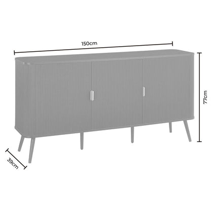 DUS-CC2-02936 Grade-C1 Dusk Hattie 3 Door Sideboard - Teal RRP £251.00