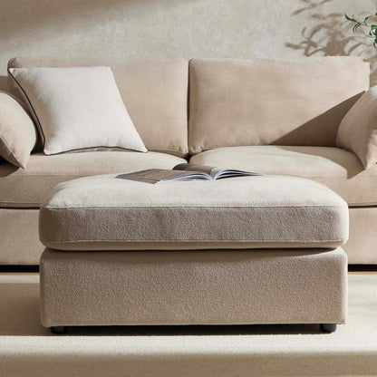 DUS-CC2-03380 Grade-C1 Dusk Miami Pouffe - Chenille Oatmeal RRP £199.00