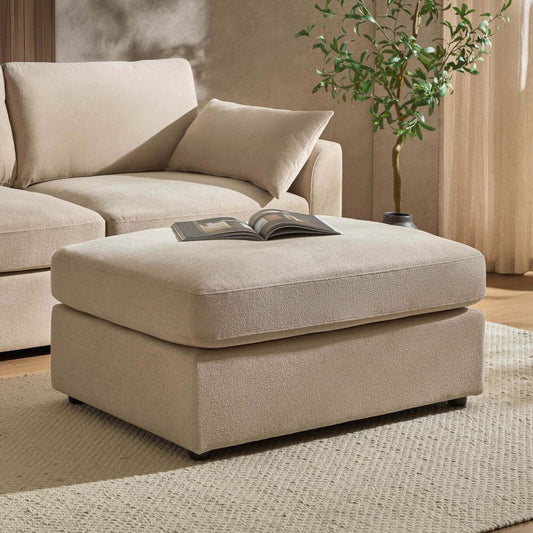 DUS-CC2-03921 Grade-B Dusk Miami Pouffe - Chenille Oatmeal RRP £199.00