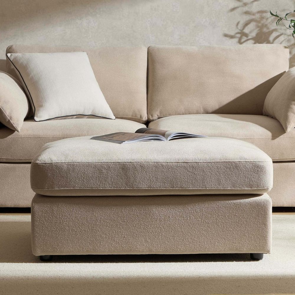 DUS-CC2-03921 Grade-B Dusk Miami Pouffe - Chenille Oatmeal RRP £199.00