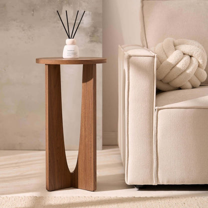DUS-CC2-04080 Grade-B Dusk Lana Round Side Table - Medium Wood RRP £49.00