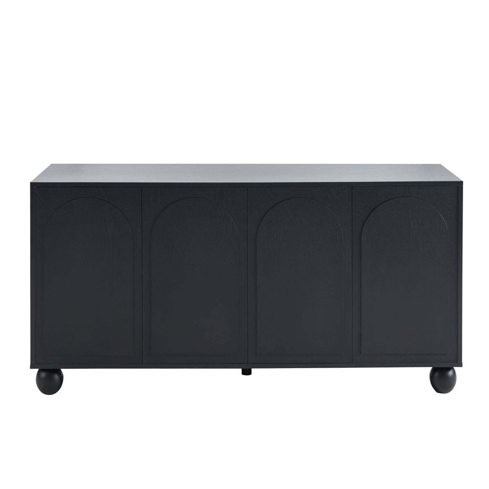 DUS-CC2-04391 Grade-B Dusk Rachel Arch Front 4 Door Sideboard - Black RRP £229.00