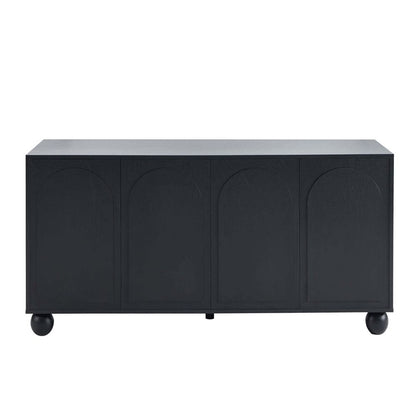 DUS-CC2-04391 Grade-B Dusk Rachel Arch Front 4 Door Sideboard - Black RRP £229.00