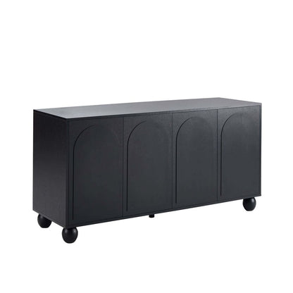 DUS-CC2-04391 Grade-B Dusk Rachel Arch Front 4 Door Sideboard - Black RRP £229.00