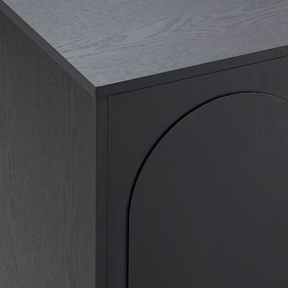 DUS-CC2-04391 Grade-B Dusk Rachel Arch Front 4 Door Sideboard - Black RRP £229.00