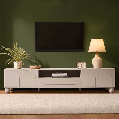 DUS-CC2-04392 Grade-B Dusk Rachel Arch Front Tv Unit for TVs up to 75" - Taupe RRP £170.00