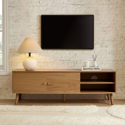 DUS-CC2-04899 Grade-B Dusk Heidi Tv Unit - Light Wood RRP £237.00
