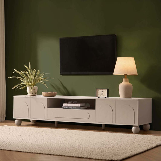 DUS-CC2-05034 Grade-BER Dusk Rachel Arch Front Tv Unit for TVs up to 75" - Taupe RRP £170.00