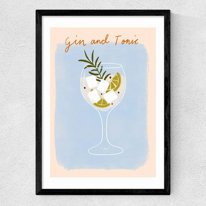 EAS-CCG-00033 Grade-C0 East End Prints East End Prints Gin And Tonic by Emmy Lupin Studio 40x50 White Framed Art Print RRP £85.00