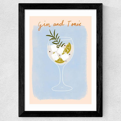 EAS-CCG-00033 Grade-C0 East End Prints East End Prints Gin And Tonic by Emmy Lupin Studio 40x50 White Framed Art Print RRP £85.00