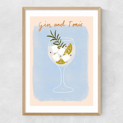 EAS-CCG-00033 Grade-C0 East End Prints East End Prints Gin And Tonic by Emmy Lupin Studio 40x50 White Framed Art Print RRP £85.00