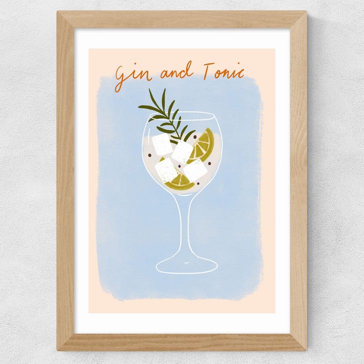 EAS-CCG-00033 Grade-C0 East End Prints East End Prints Gin And Tonic by Emmy Lupin Studio 40x50 White Framed Art Print RRP £85.00