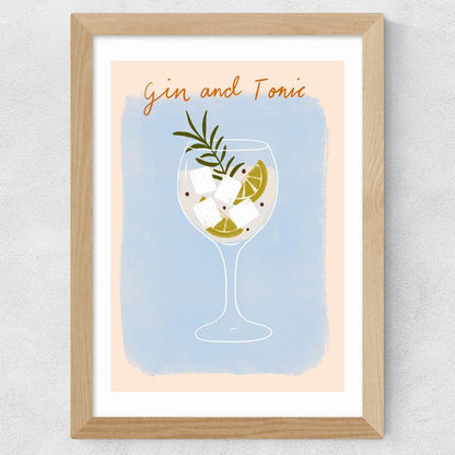 EAS-CCG-00033 Grade-C0 East End Prints East End Prints Gin And Tonic by Emmy Lupin Studio 40x50 White Framed Art Print RRP £85.00