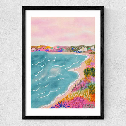 EAS-CCG-00039 Grade-C0 East End Prints East End Prints Seascape by Kartika Paramita Studio 40x50 Oak Framed Art Print RRP £85.00