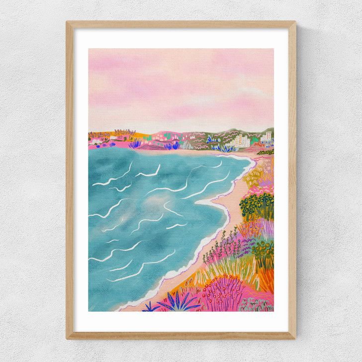 EAS-CCG-00039 Grade-C0 East End Prints East End Prints Seascape by Kartika Paramita Studio 40x50 Oak Framed Art Print RRP £85.00