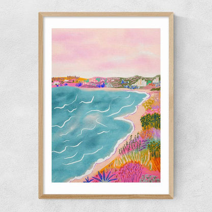 EAS-CCG-00039 Grade-C0 East End Prints East End Prints Seascape by Kartika Paramita Studio 40x50 Oak Framed Art Print RRP £85.00