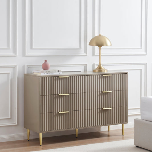DUS-CC2-04768 Grade-C1 Dusk Evie 6 Drawer Chest - Taupe RRP £207.00