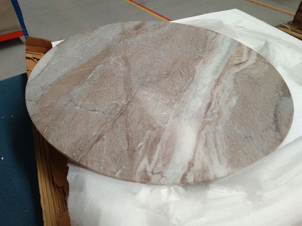DUS-CC2-05226 Grade-BER Dusk Leana Marble & Brass Round Coffee Table RRP £259.00