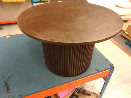 DUS-CC2-04895 Grade-BER Dusk Dusk Hattie Round Pedestal Coffee Table in Walnut RRP £189.00