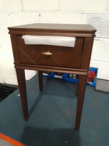 DUS-CC2-02525 Grade-B Dusk Stockholm Wood Veneer 1 Drawer Nightstand - Walnut RRP £129.00