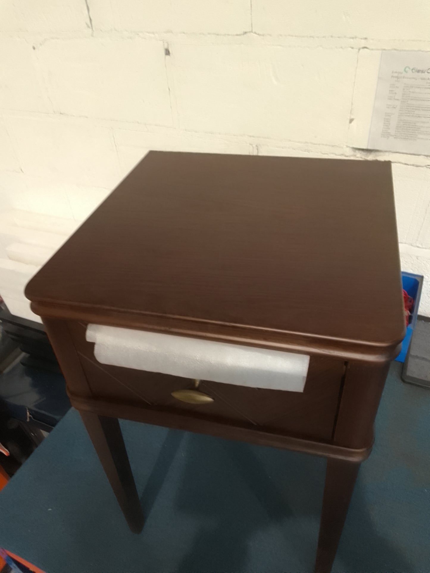 DUS-CC2-02525 Grade-B Dusk Stockholm Wood Veneer 1 Drawer Nightstand - Walnut RRP £129.00