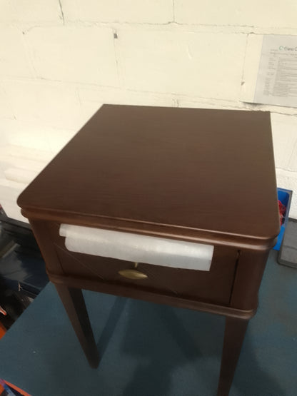 DUS-CC2-02525 Grade-B Dusk Stockholm Wood Veneer 1 Drawer Nightstand - Walnut RRP £129.00