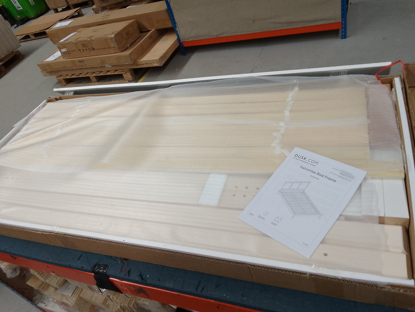 DUS-CC2-05152 Grade-B Dusk Salcombe Wooden Bed Frame King Size in Stone RRP £239.00