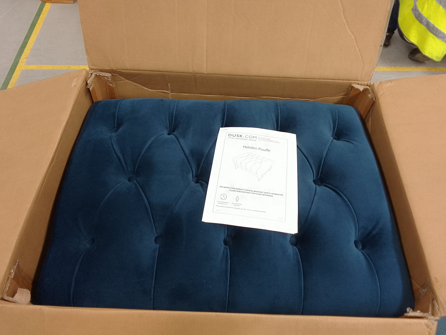 DUS-CC2-05257 Grade-B Dusk Hebden Pouffe - Royal Blue RRP £179.00