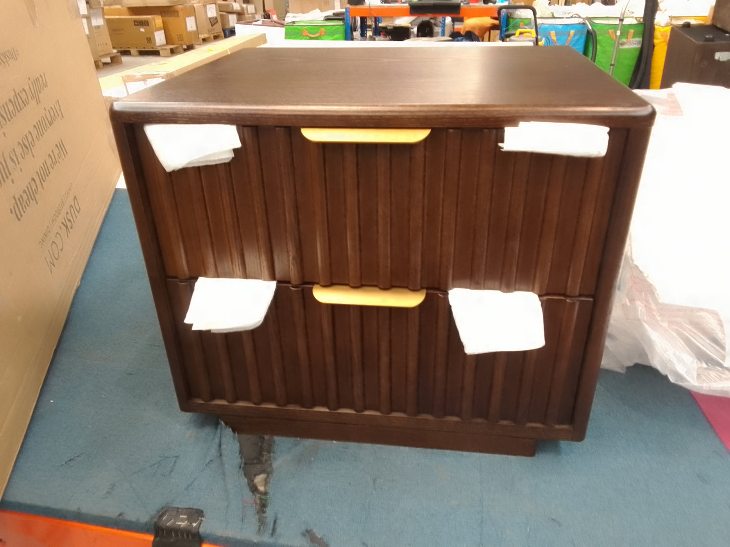 DUS-CC2-06473 Grade-B Dusk Elena Ash 2 Drawer Bedside Table - Walnut RRP £139.00