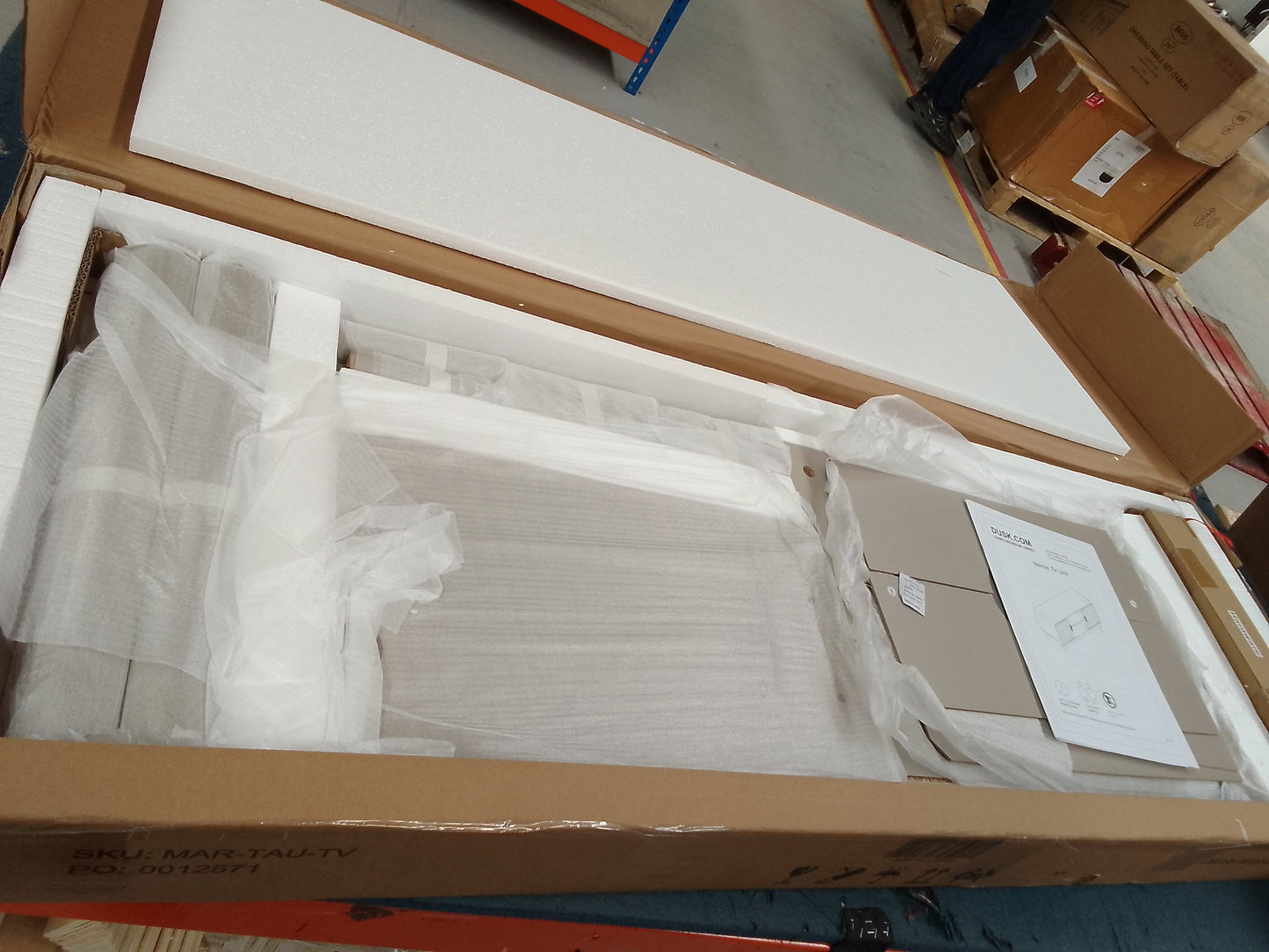 DUS-CC2-06592 Grade-B Dusk Marnie Tv Unit for TVs up to 60"- Taupe RRP £179.00
