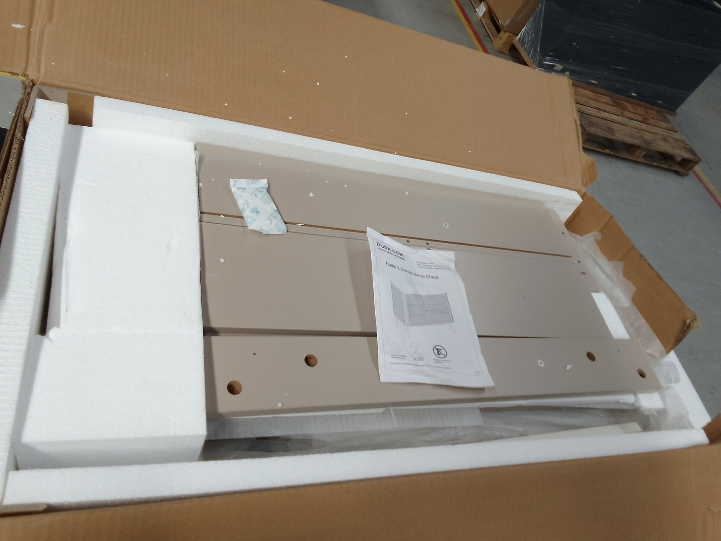 DUS-CC2-06591 Grade-B Dusk Hattie 3 Drawer Small Chest - Taupe RRP £189.00
