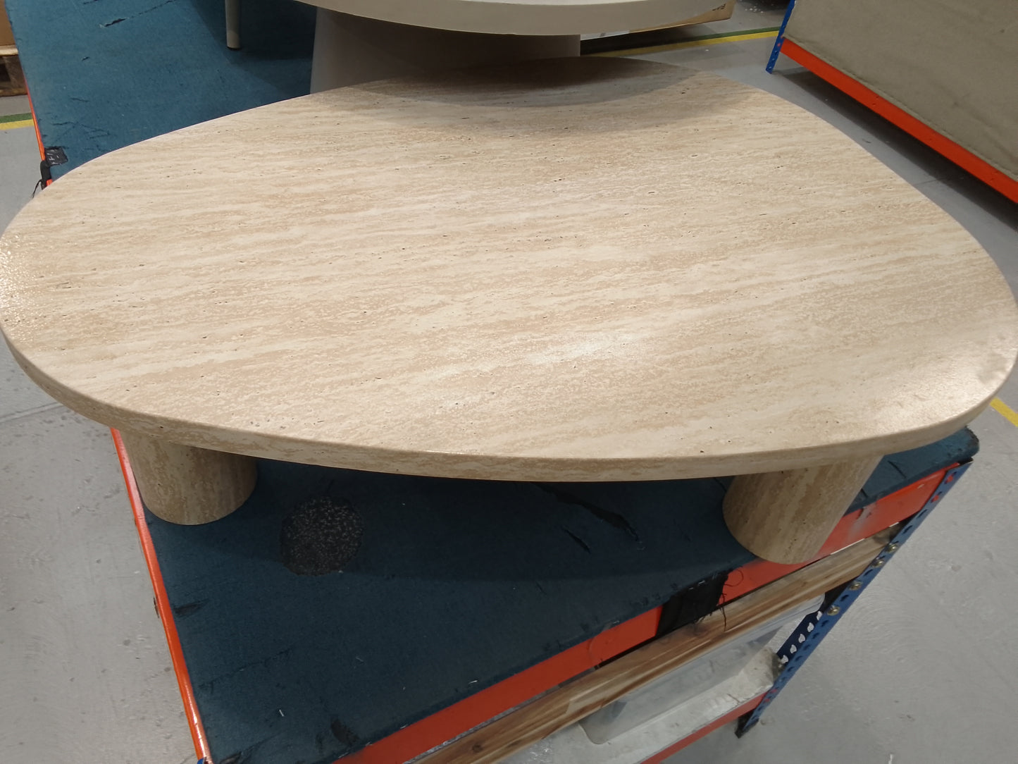 DUS-CC2-06232 Grade-B Dusk Azra Nesting Coffee Tables - Travertine Marble Effect RRP £199.00