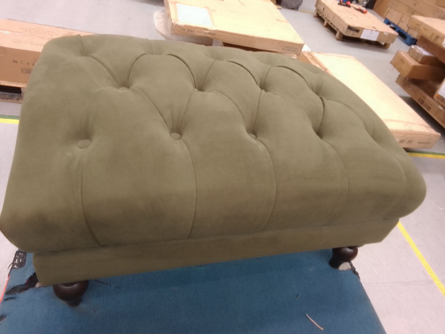 DUS-CC2-06206 Grade-B Dusk Hebden Pouffe - Olive Green RRP £179.00