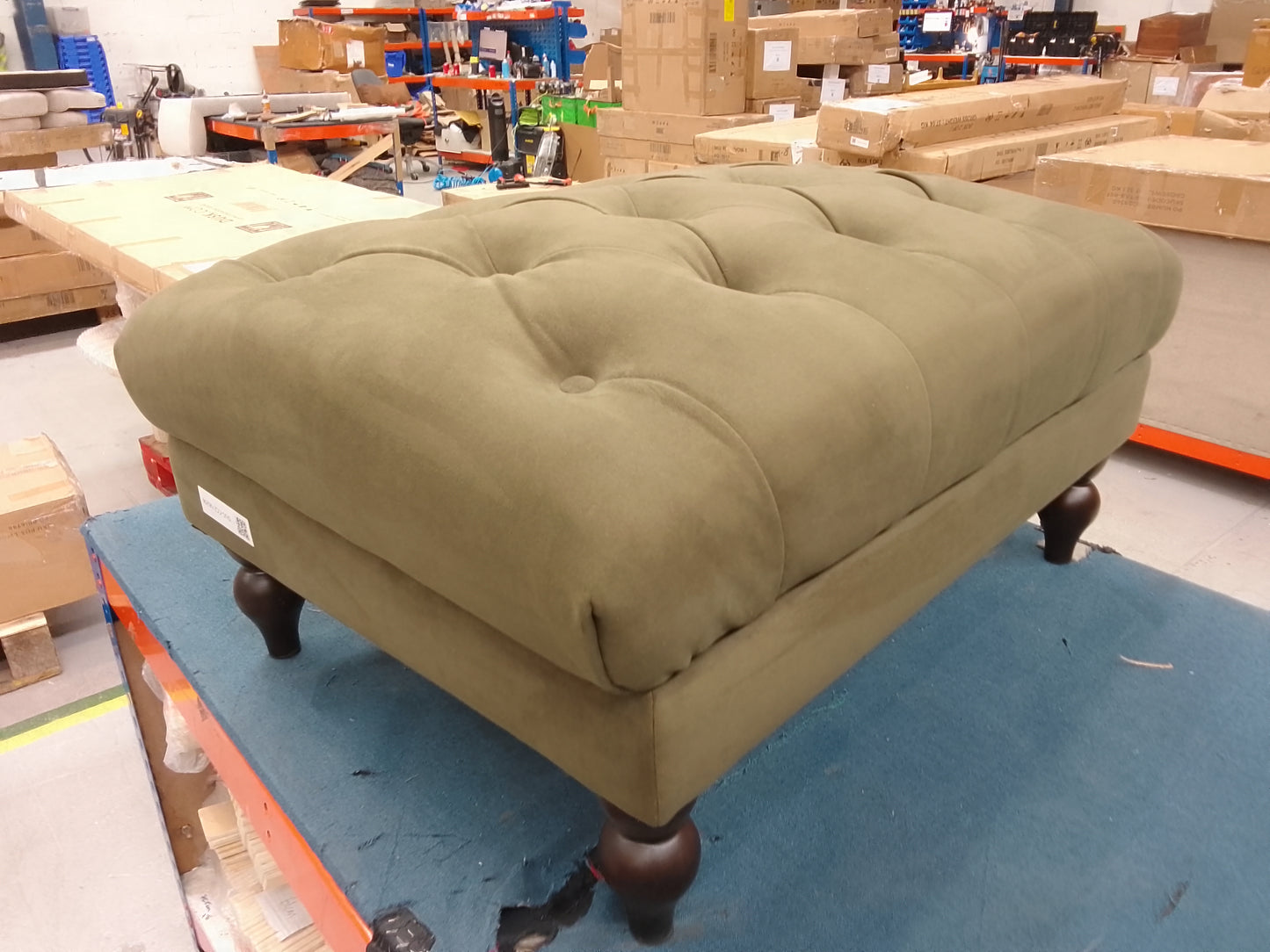 DUS-CC2-06206 Grade-B Dusk Hebden Pouffe - Olive Green RRP £179.00