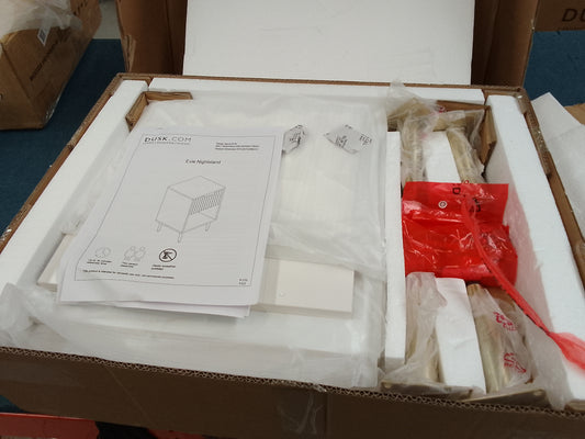 DUS-CC2-06612 Grade-B Dusk Evie 1 Drawer Nightstand - Warm White RRP £79.00
