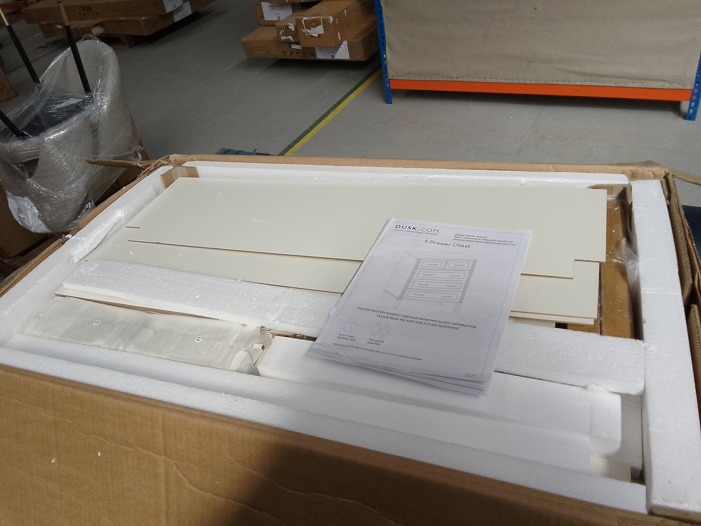 DUS-CC2-07318 Grade-B Dusk Sienna 5 Drawer Chest - Natural RRP £219.00