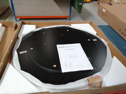 DUS-CC2-05608 Grade-B Dusk Hattie Round Pedestal Coffee Table - Black RRP £189.00
