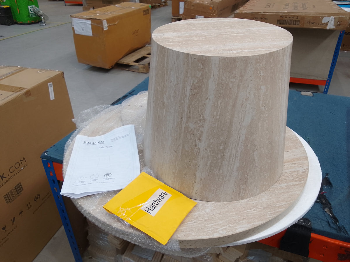 DUS-CC2-07426 Grade-B Dusk Talia Coffee Table - Stone Marble Effect RRP £109.00