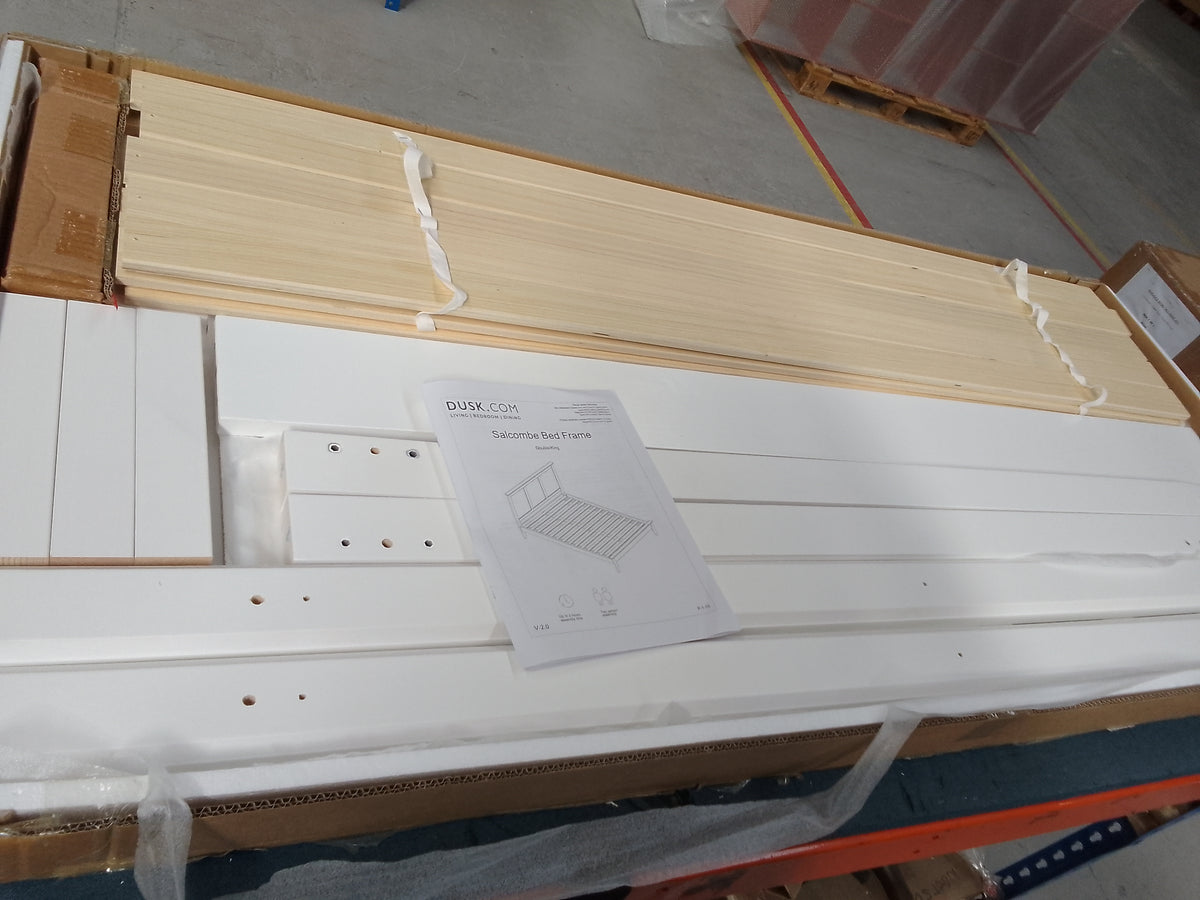 DUS-CC2-08071 Grade-B Dusk Salcombe Bed Frame - White - Kingsize RRP £239.00