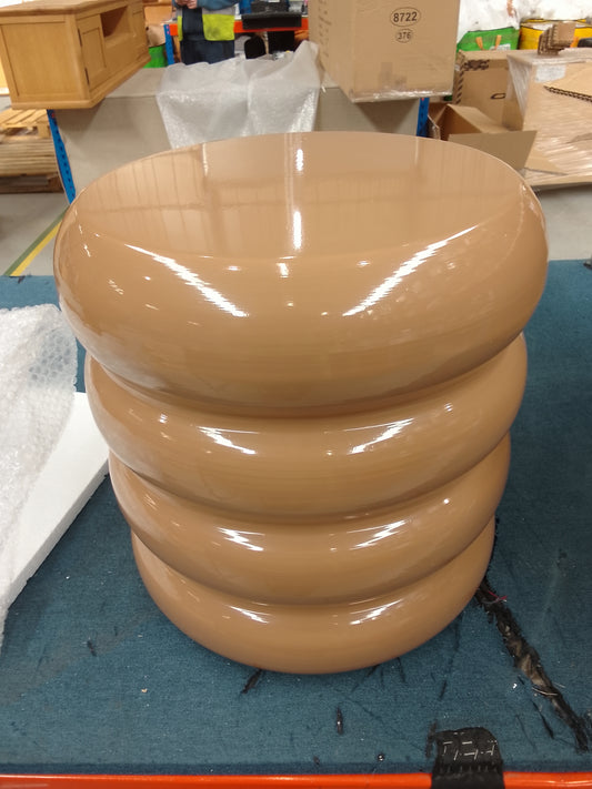 DUS-CC2-08403 Grade-B Dusk Florrie High Gloss Side Table - Caramel RRP £49.00