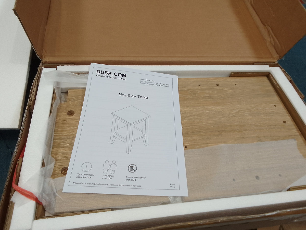 DUS-CC2-08648 Grade-B Dusk Nell Side Table - Light Wood RRP £39.00