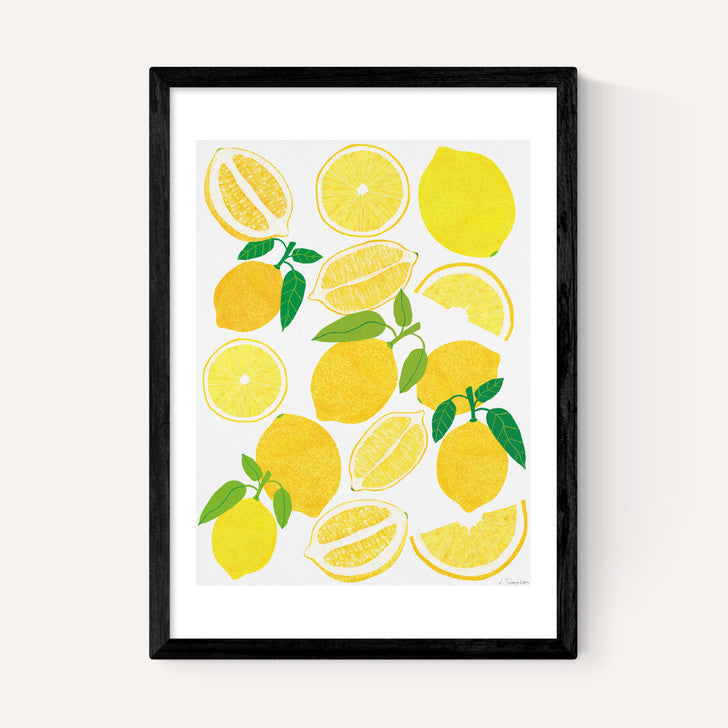 EAS-CCG-00070 Grade-C0 East End Prints East End Prints Lemon Harvest by Leanne Simpson 25x30 Oak Framed Art Print RRP £50.00