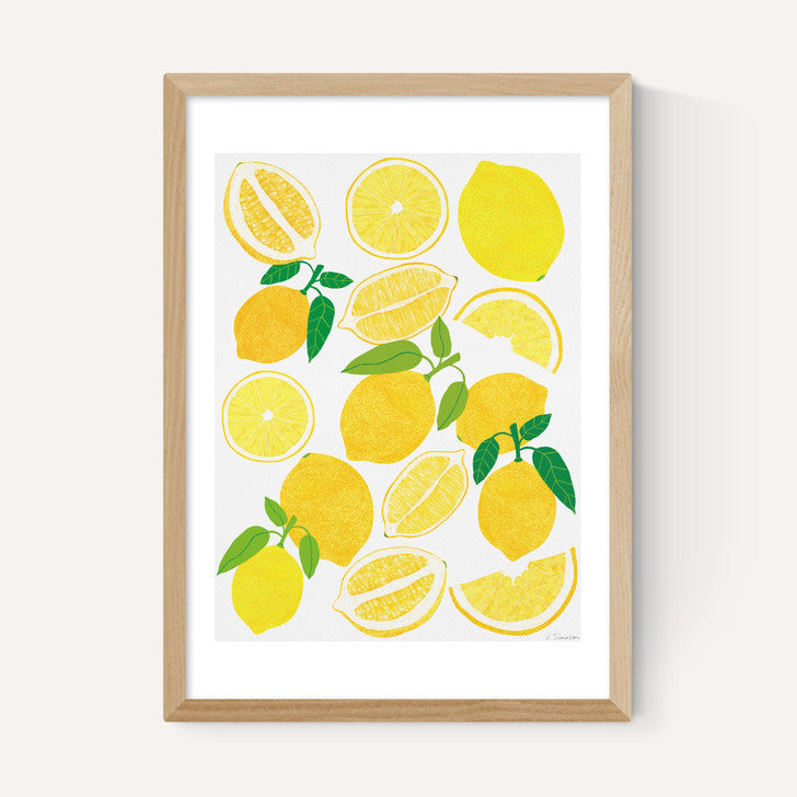 EAS-CCG-00070 Grade-C0 East End Prints East End Prints Lemon Harvest by Leanne Simpson 25x30 Oak Framed Art Print RRP £50.00
