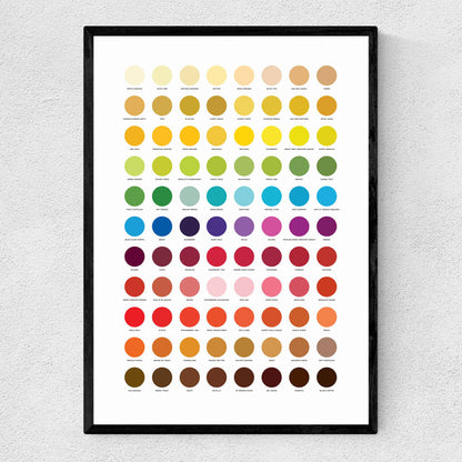 EAS-CCG-00052 Grade-C0 East End Prints Colour Chart by Limbo and Ginger 40x50 Black Framed Art Print RRP £85.00
