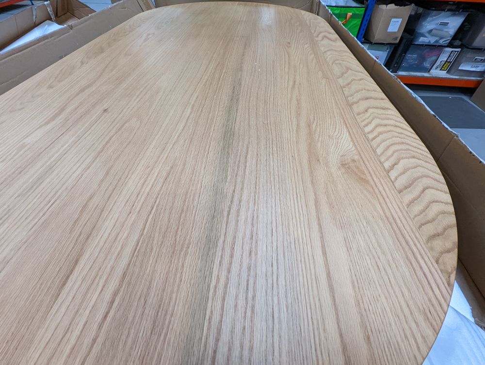 DUS-CC2-00876 Grade-C3 Dusk Heidi Solid Oak Oval 6-8 Seater Dining Table - Natural RRP £439.00