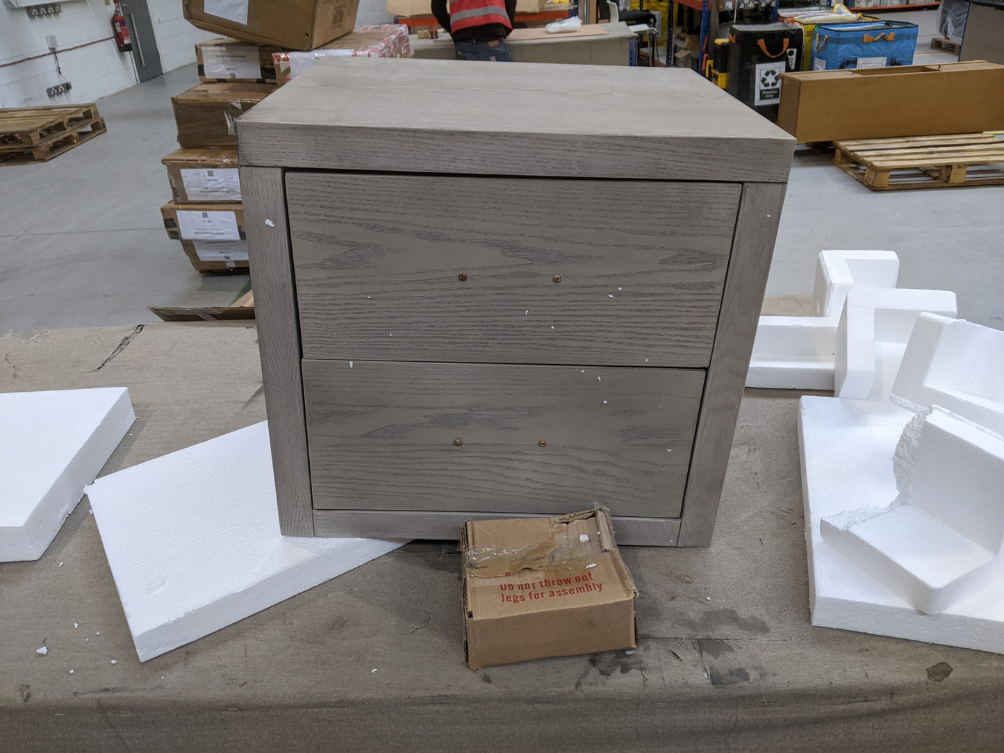 DUS-CC2-00609 Grade-C2 Dusk Blair 2 Drawer Bedside Table - Ash RRP £94.00