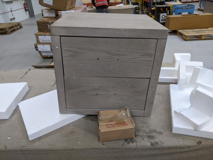DUS-CC2-00609 Grade-C2 Dusk Blair 2 Drawer Bedside Table - Ash RRP £94.00