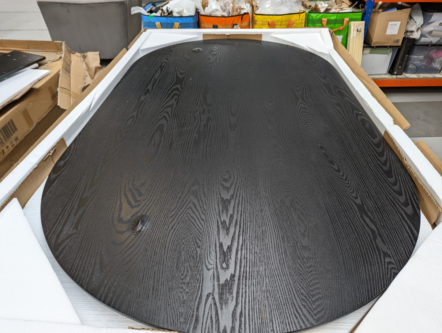 DUS-CC2-00989 Grade-C3 Dusk Hattie Panel Oval 4-6 Seater Dining Table - Black RRP £429.00