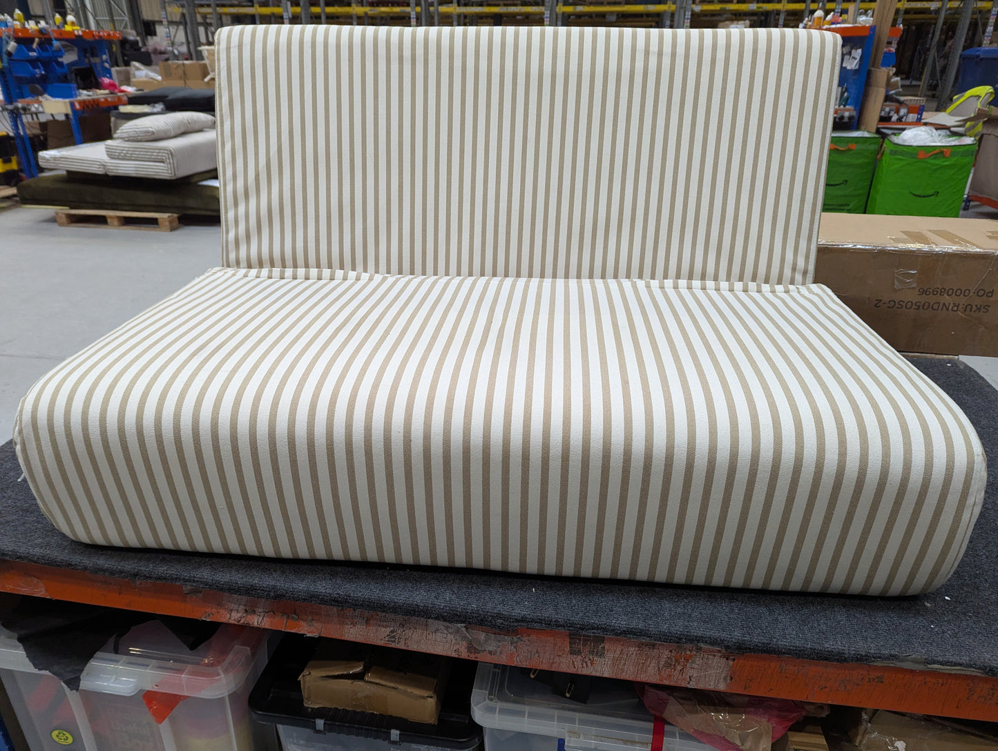 DUS-CC2-01284 Grade-C3 Dusk Seattle Double Click Clack Sofa Bed - Sand Stripe RRP £389.00