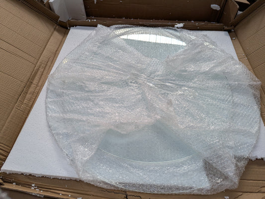 DUS-CC2-05100 Grade-B Dusk Glass Round Nesting Coffee Tables - Gold RRP £129.00